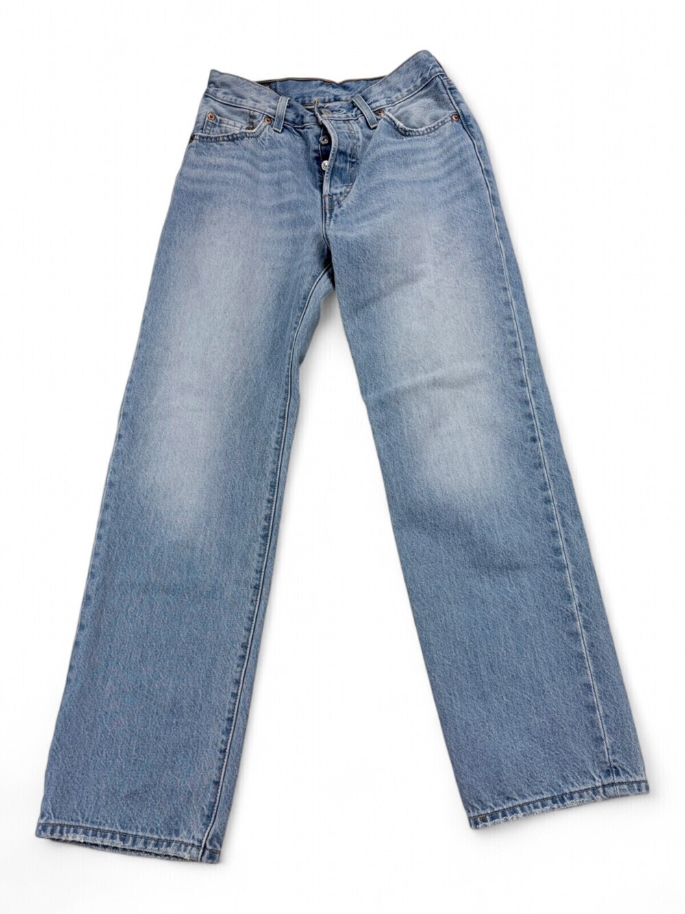 Levi's Straight Leg Jeans in Light Blue Wash 501 90s